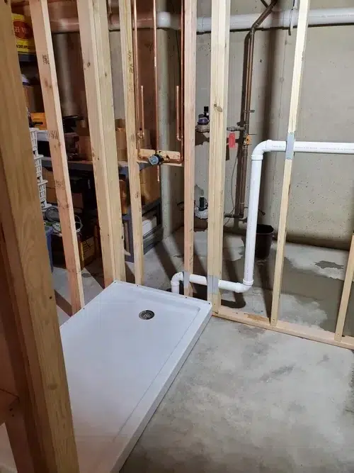 New shower piping installation in Elk Grove