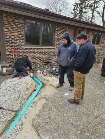 Stellar Plumbing techs installing sewer line in Elk Grove.