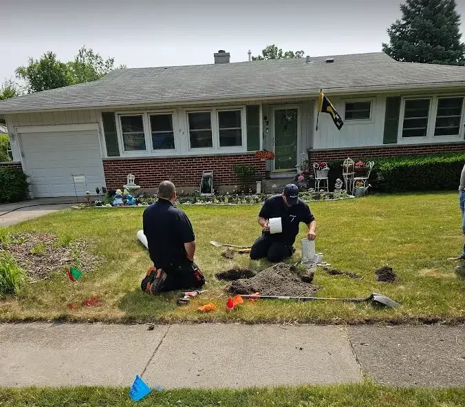 Techs working on sewer line in Elk Grove Village, IL.