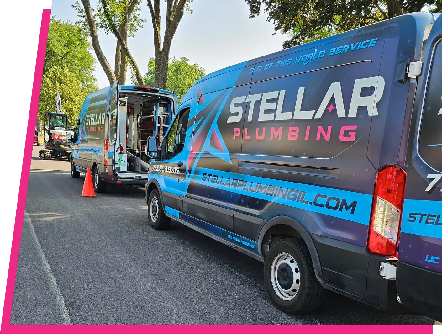 Stellar Plumbing fleet vans in Elk Grove.